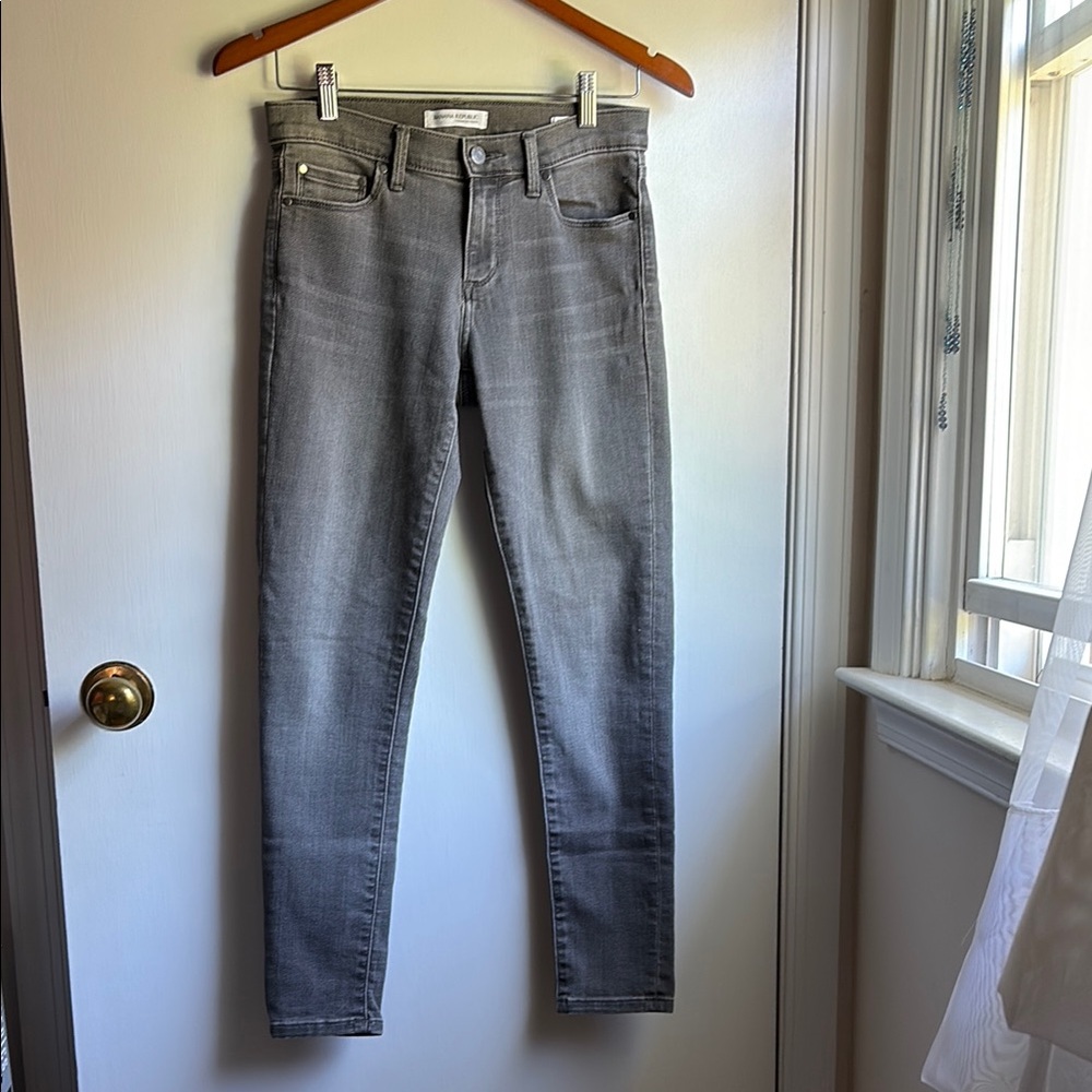 Banana Republic Faded Gray Denim Pants sz 26 Skinny Ankle Jeans